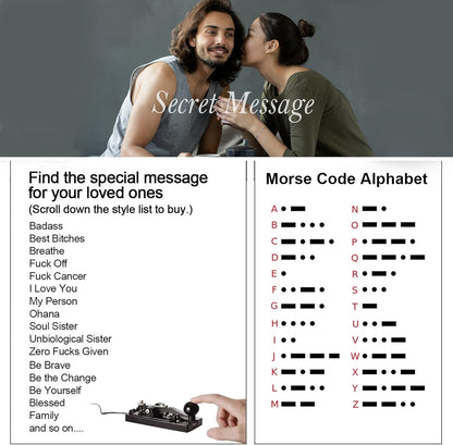 Morse Code Bracelets, Inspirational Morse Code Family Gifts, Secret Message Friendship, Ajustable Couples Bracelet Jewelry for Women Men