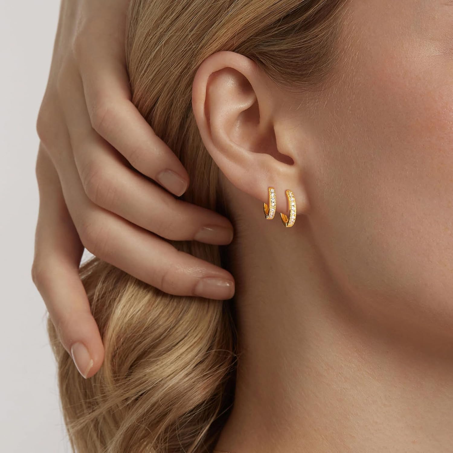 3 Pairs Small Hoop Earrings Tiny Cartilage Earrings for Women Cubic Zirconia Earrings Huggie Hoop Ear Piercing Earrings for Men 8Mm 10Mm 12Mm