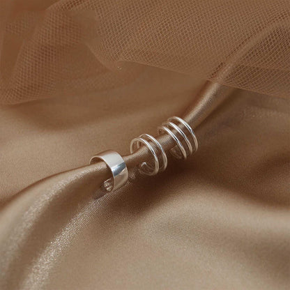 Boho Cartilage Ring Earrings Double Lines Ear Cuffs Set Minimalist Fake Helix Earcuff Earrings Simple No Piercing Earrings Jewelry for Women