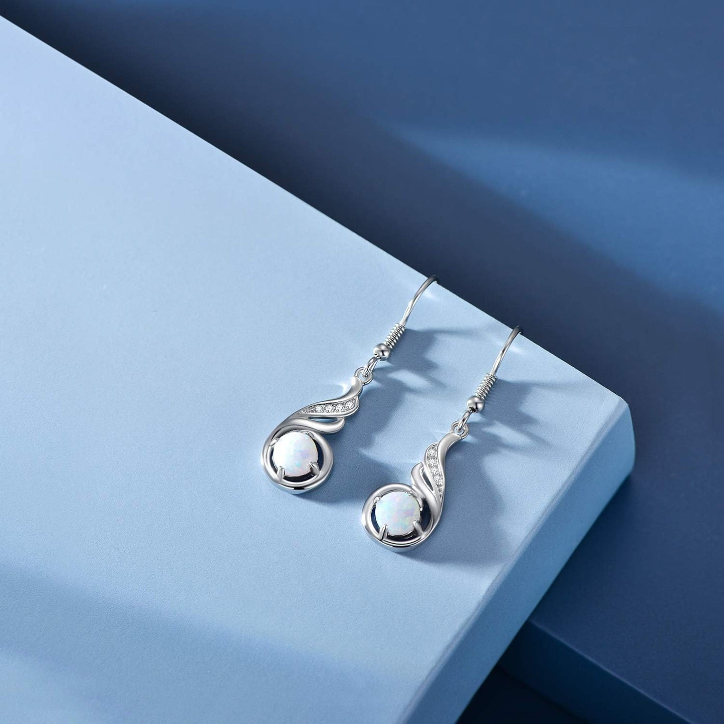 Phoenix Drop Earrings 925 Sterling Silver Dangle Dangly Dangling Earring Birthstone Jewelry Birthday Gift for Women Ladies