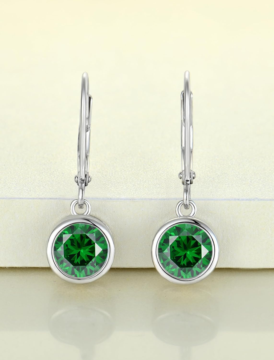 925 Sterling Silver Solitaire Teardrop Dangle Drop Earrings Pear/Heart/Round Cut Birthstone Leverback Earrings Jewelry for Women
