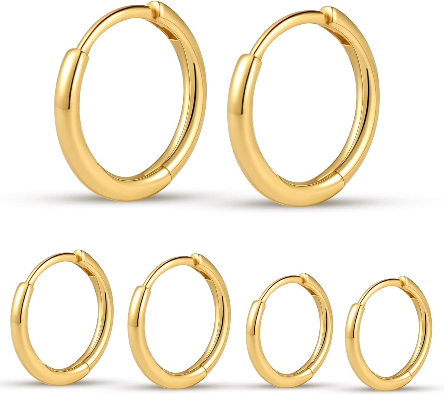 Small Hoop Earrings for Women Tiny Cartilage Hoop Earrings for Men Helix Daith Tragus Ear Hugging Hoop Earrings Sleeper Hypoallergenic Earrings