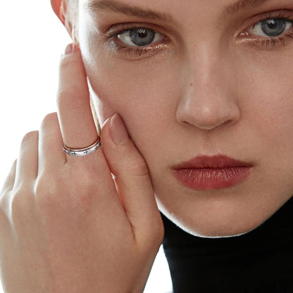 Spinner Rings for Anxiety,S925 Sterling Silver Fidget Anxiety Worry Relieving Boredom ADHD Autism Band Rings for Teen Girls