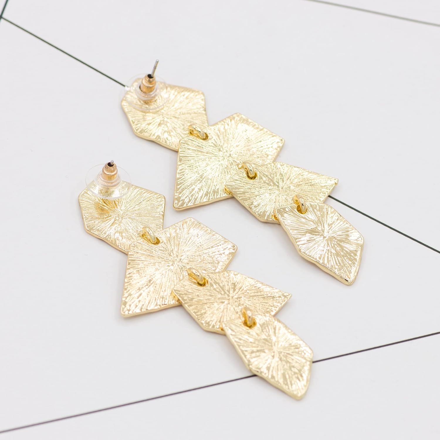 Women Irregular Geometric Dangle Earrings Gloden
