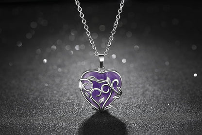 Amethyst Necklace Mothers Day Gifts Healing Crystal Stone Necklaces Heart Pendant Necklace Natural Spiritual Reiki Quartz Jewelry for Women Girlfriend Wife