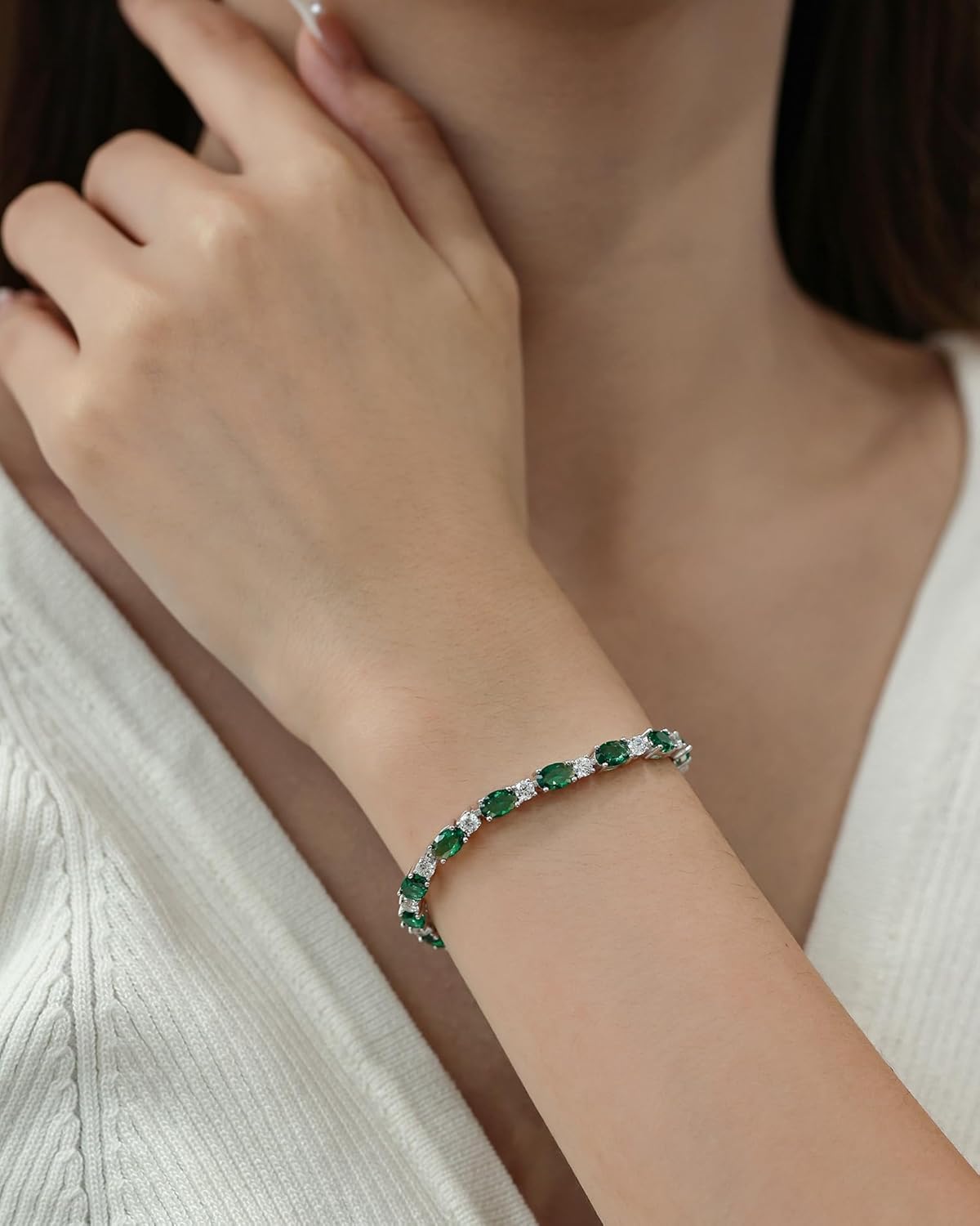 Birthstone Bracelets Sterling Silver Tennis Bracelets Charm Fine Jewelry Birthday Gifts for Women 7"