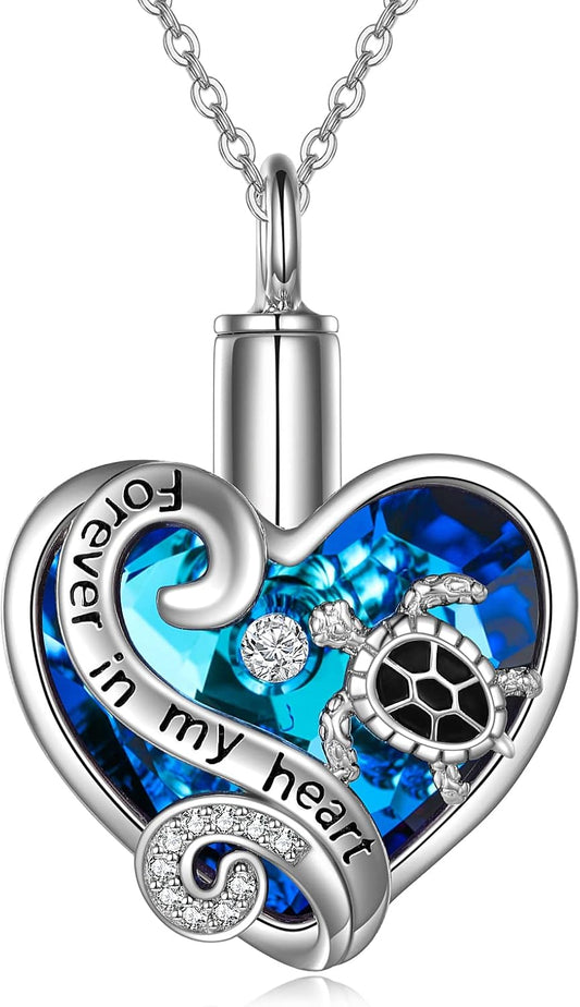 Urn Necklaces for Ashes Sterling Silver Cremation Jewelry for Ashes Urns for Human Ashes Pendant Necklace with Funnel Filler Kit