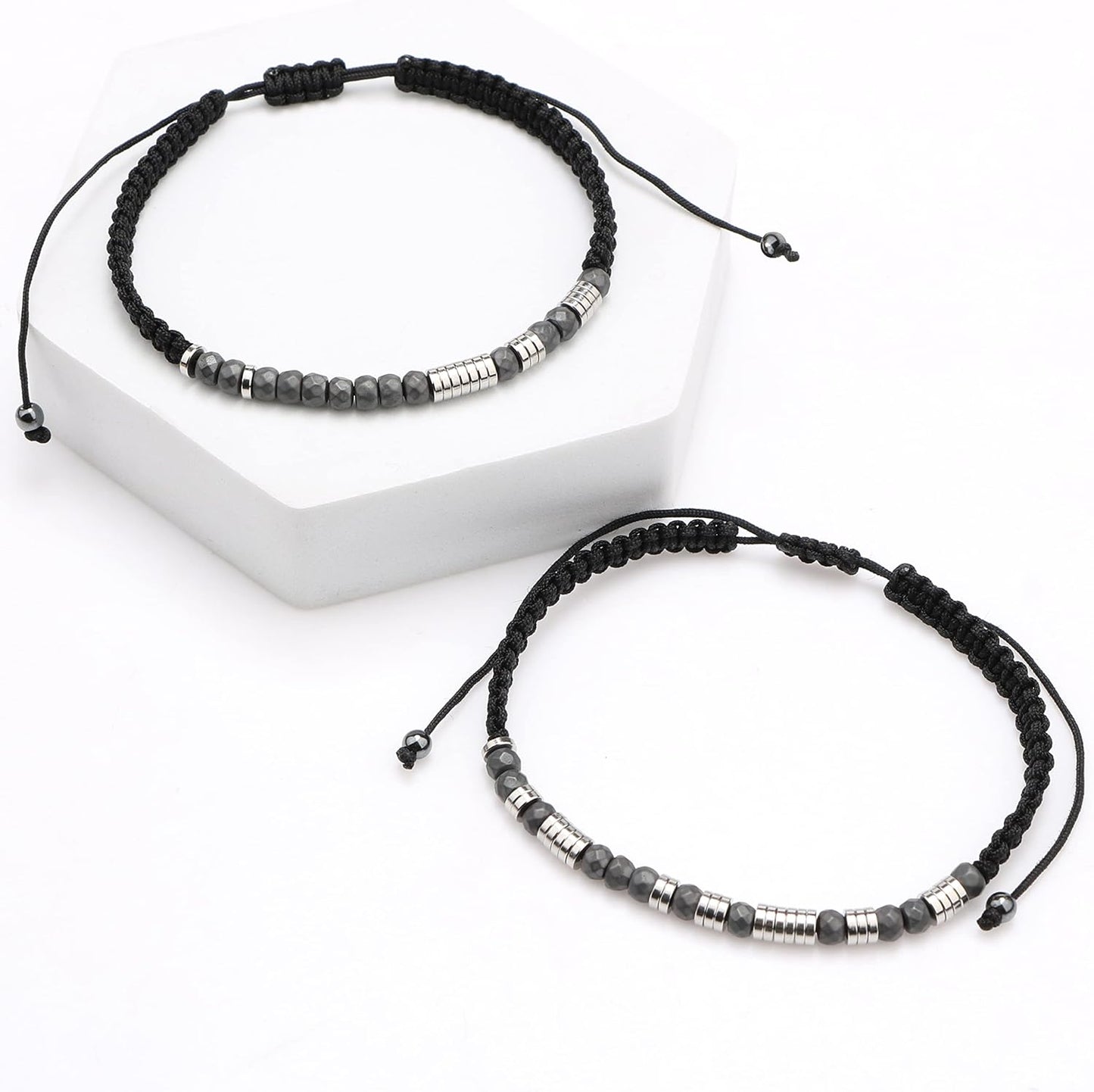 Morse Code Bracelets for Women Black/Grey Birthday Christmas Gifts to Her Funny Gift for Girls Inspirational Jewelry with Secret Message
