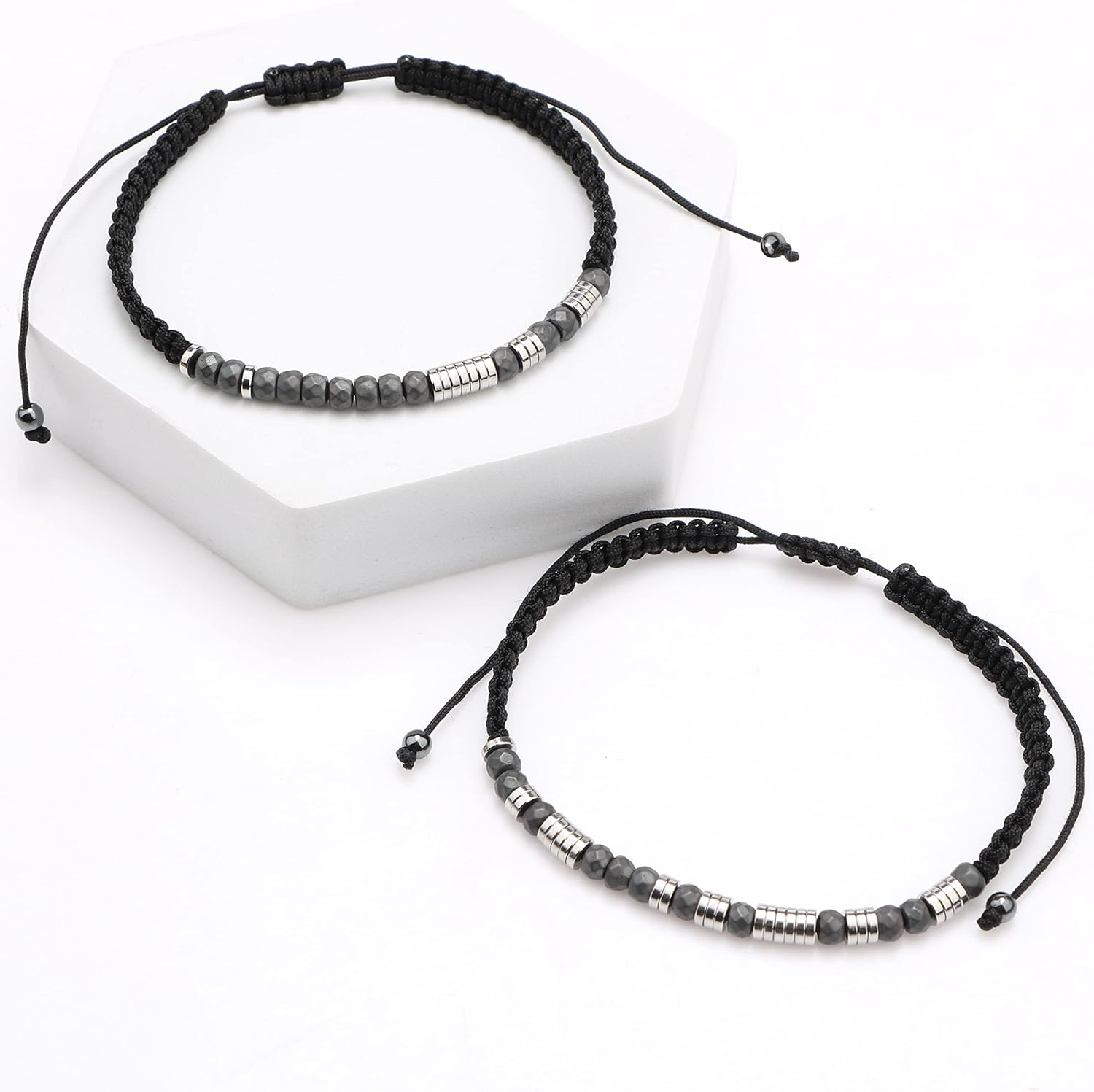 Morse Code Bracelets for Women Black/Grey Birthday Christmas Gifts to Her Funny Gift for Girls Inspirational Jewelry with Secret Message