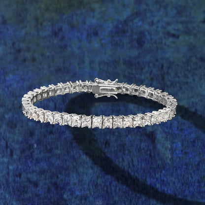 16.00 Ct. T.W. Princess-Cut CZ Tennis Bracelet in Sterling Silver