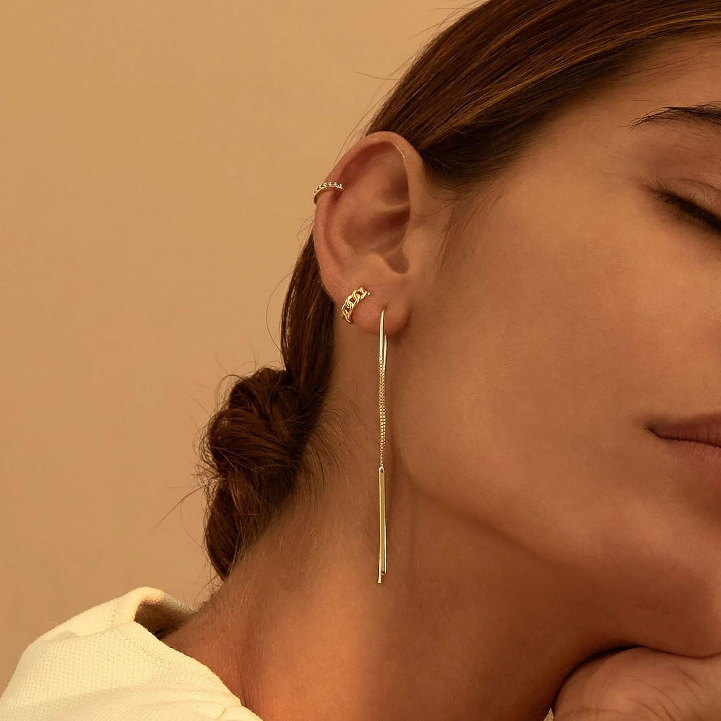 Gold Hoop Earrings for Women 18K Gold Plated Huggie Earrings Handmade Simple Minimalism Hoop Hypoallergenic Earrings for Everyday Jewelry