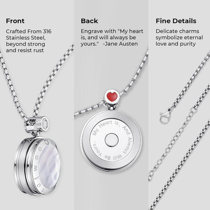 TOTWOO Silver Smart Touch Soulmate Pendant Necklace