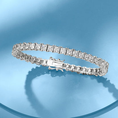 16.00 Ct. T.W. Princess-Cut CZ Tennis Bracelet in Sterling Silver