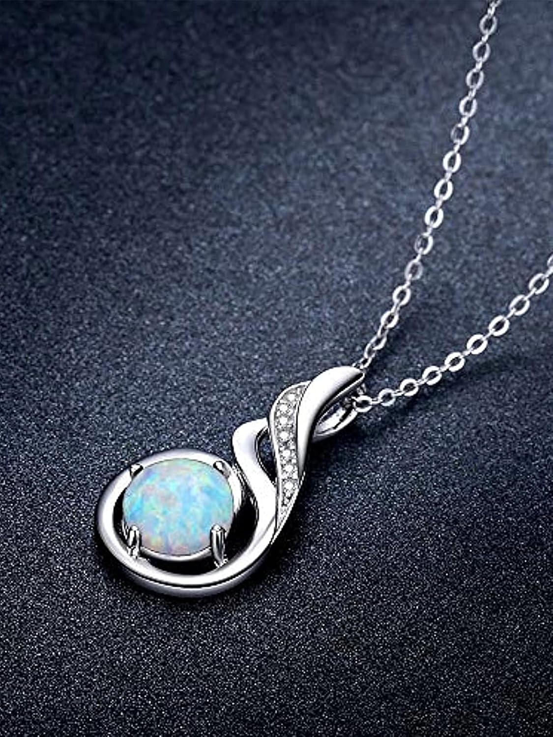 Birthstone Gemstone Necklaces for Women 925 Sterling Silver Dainty Pendant Jewelry Valentines Mothers Day Christmas Birthday Gifts for Mom Girlfriend Wife Daughter