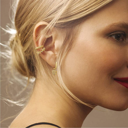 Ear Cuffs for Women - CZ Paved Hoop Conch Cuff Earrings for Men - Sparkle Rhinestones Clip on Wrap Earrings Non Pierced