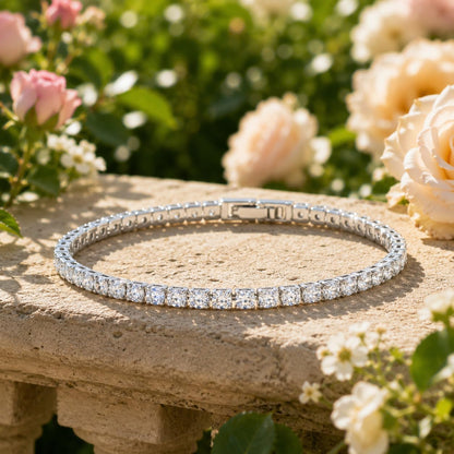 925 Sterling Silver Moissanite Tennis Bracelet for Women, 5.3 Carat Total Weight, D Color VVS1 Brilliant Moissanite Stones, 3Mm Classic Tennis Bracelet, GRA Certified, Available in 6.5 7 and 7.5 Inch Sizes