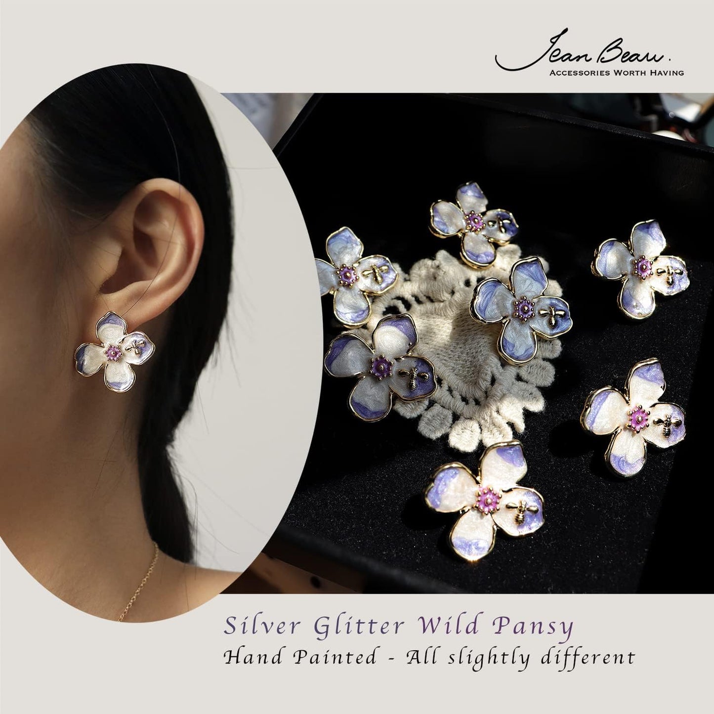 Pearl Flower Leaf Stud Earrings for Women Statement Cluster CZ Pearls Earring Gold Plated Sterling Silver Wedding Prom Birthday Fashion Jewelry Gift