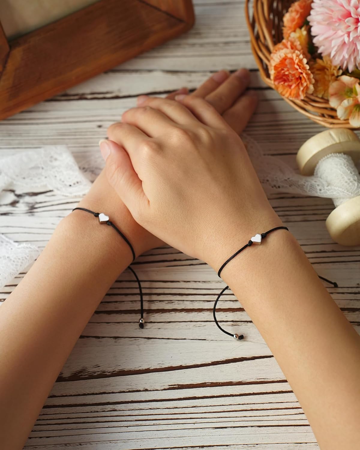 Mothers Day Jewelry Gifts for Mom Daughter, Mother Daughter Bracelets Mommy and Me Heart Matching Wish Bracelets