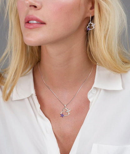 Hummingbird Heart Earrings Sterling Silver Flowers Dangle Drop Earrings Birthstones Leverback Jewelry for Women