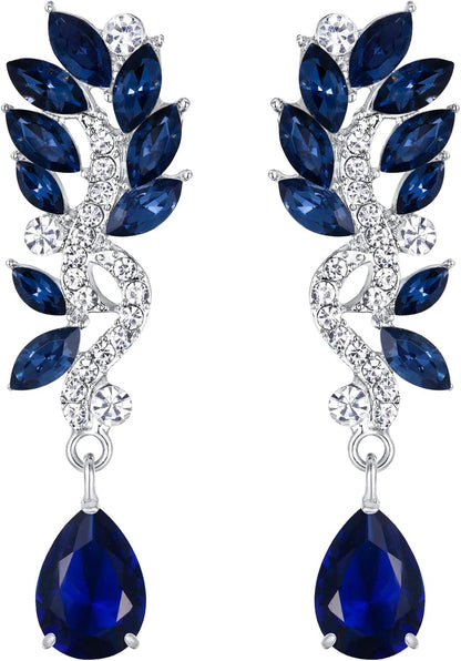 Women'S Austrian Crystal Bridal Chandelier Teardrop Dangle Earrings