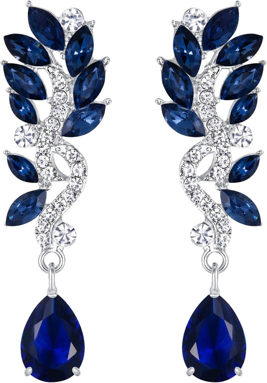 Women'S Austrian Crystal Bridal Chandelier Teardrop Dangle Earrings