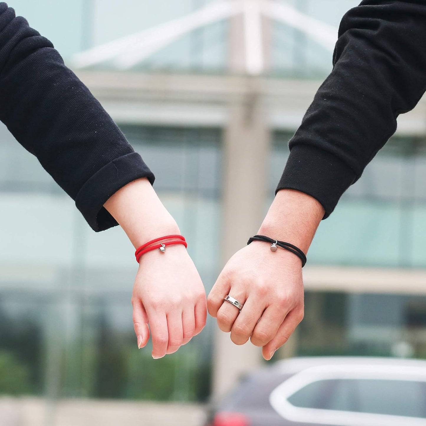 2Pcs Couples Bracelets for Women Men, Matching Bracelets for Couples, Matching Heart Bracelets for Boyfriend Girlfriend Best Friend