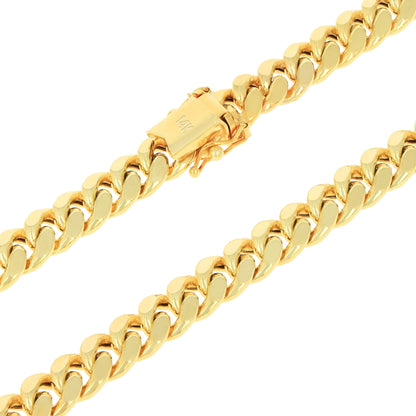 14K Real Yellow Gold Miami Cuban Link 7.5Mm Chain Bracelet (7"-9") Italian Jewelry for Men
