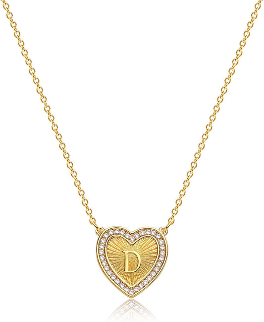 Gold Necklace for Women 14K Gold Plated Emerald Necklace Pendant with CZ Simple Adjustable Chain Choker Necklaces Jewelry for Women