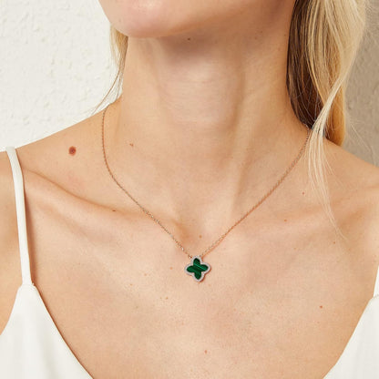 Dainty Lucky Clover Necklace 14K Gold Plated Four Leaf Clover Necklace for Women, Simple Necklace Jewelry for Girls Teen