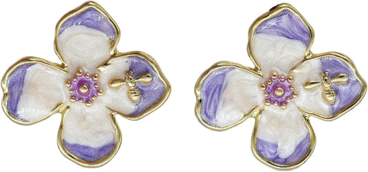 Pearl Flower Leaf Stud Earrings for Women Statement Cluster CZ Pearls Earring Gold Plated Sterling Silver Wedding Prom Birthday Fashion Jewelry Gift
