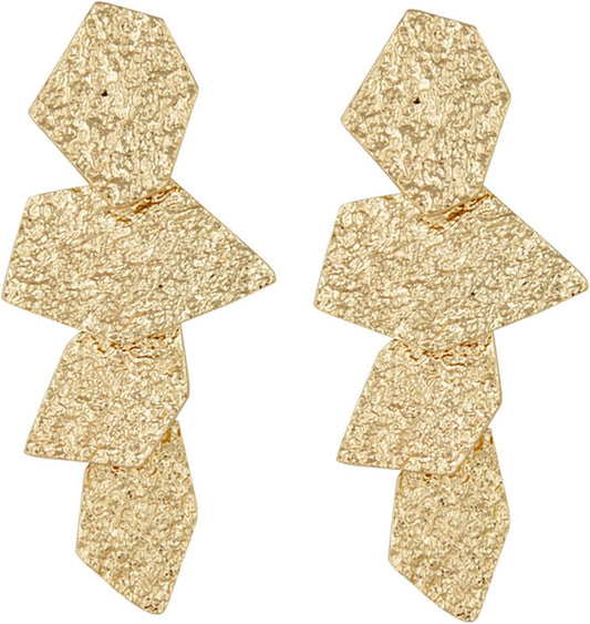 Women Irregular Geometric Dangle Earrings Gloden
