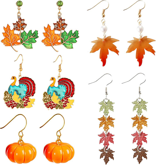 Halloween Earrings for Women Skeleton Spider Pumpkin Ghost Bat Dangle Earrings Set Gothic Jewelry Halloween Accessories Costumes Woman 2025 Party Favors