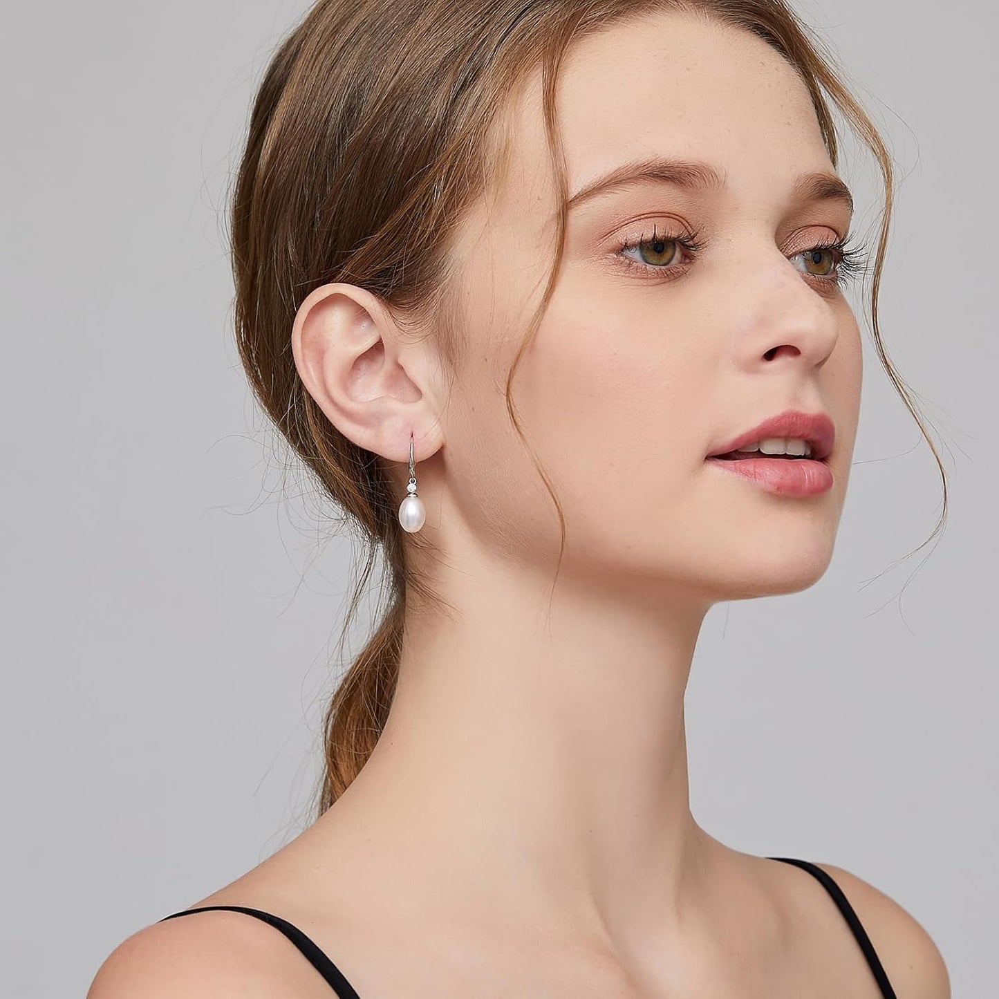 Pearl Earrings for Women 925 Sterling Silver Hook Earrings Dangle Drop Pearl Earrings Silver Drop Earrings for Women, Come with Gift Box