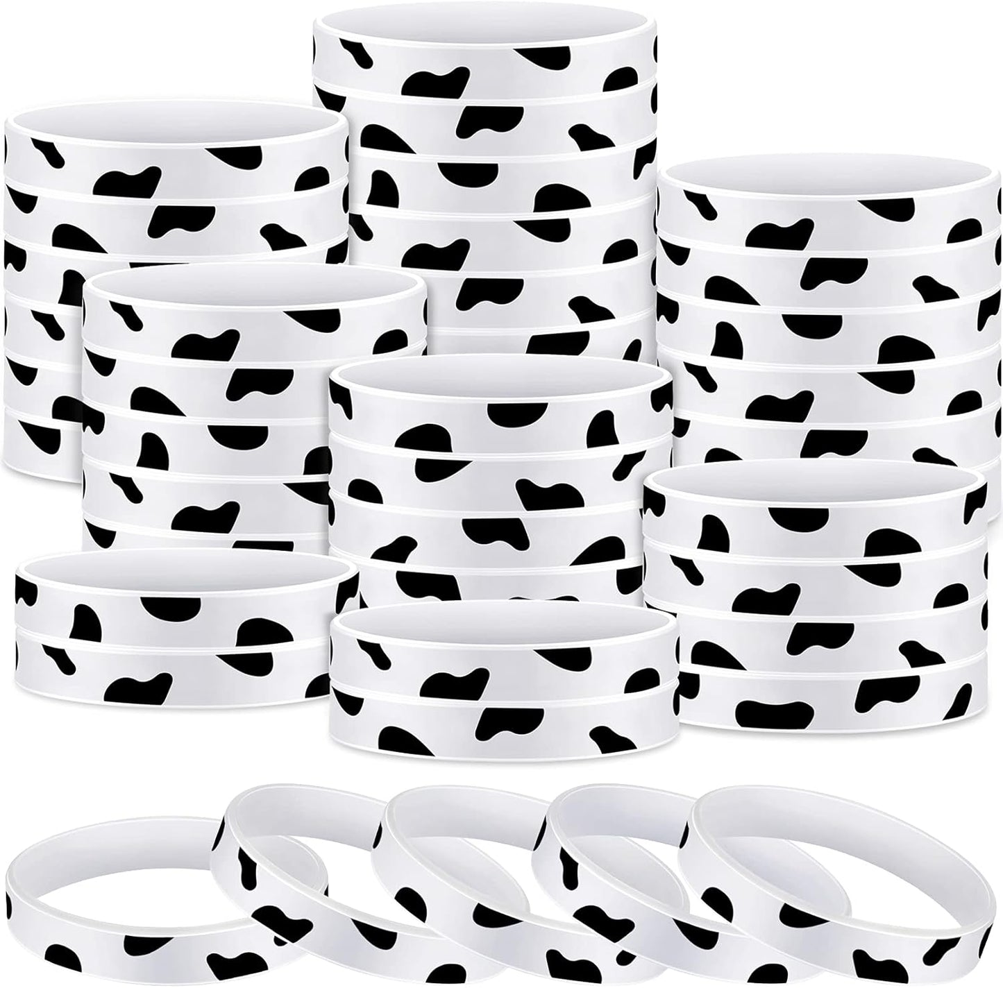 Cow Print Rubber Bracelets Cow Print Slap Bracelet for Party Cute Cow Animal Print for Western Party Jewelry Bracelets Slap Bracelets