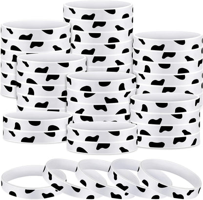 Cow Print Rubber Bracelets Cow Print Slap Bracelet for Party Cute Cow Animal Print for Western Party Jewelry Bracelets Slap Bracelets