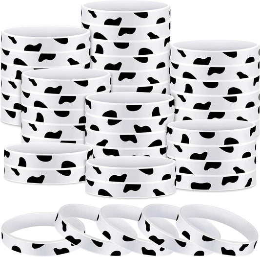 Cow Print Rubber Bracelets Cow Print Slap Bracelet for Party Cute Cow Animal Print for Western Party Jewelry Bracelets Slap Bracelets