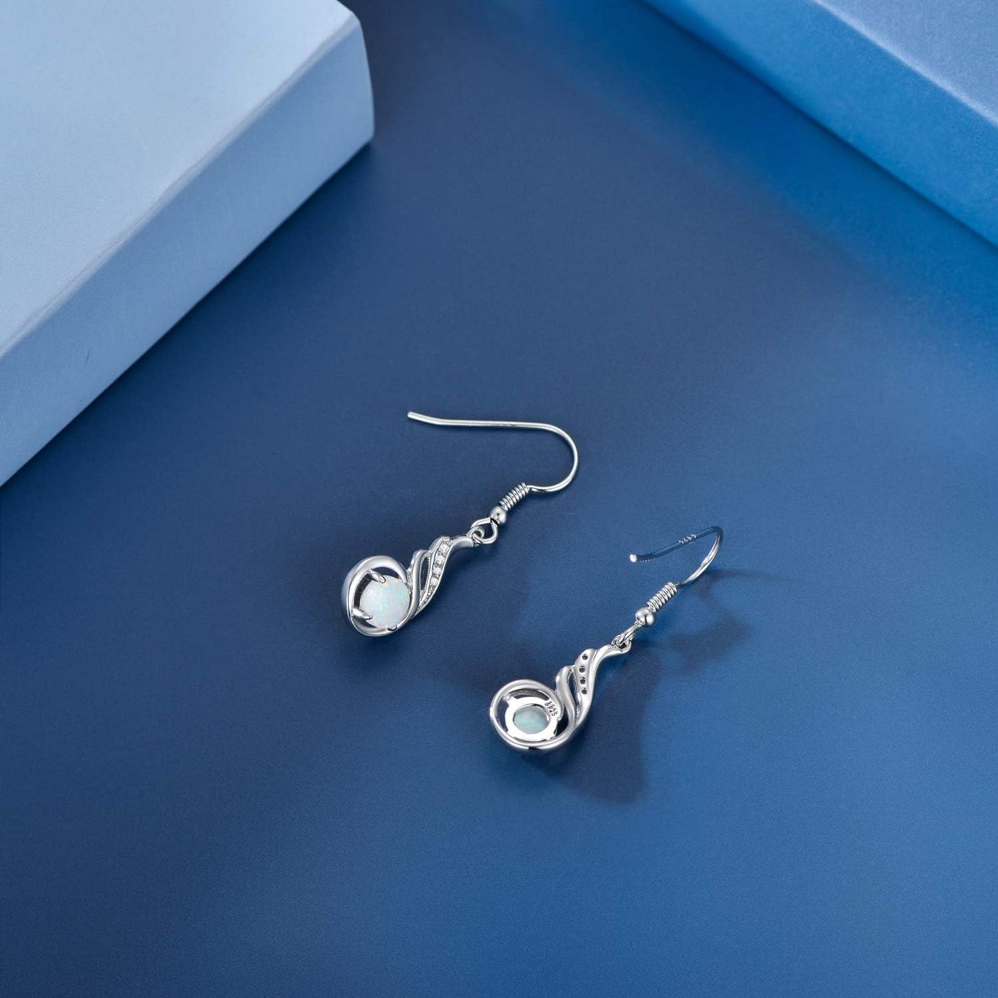 Phoenix Drop Earrings 925 Sterling Silver Dangle Dangly Dangling Earring Birthstone Jewelry Birthday Gift for Women Ladies