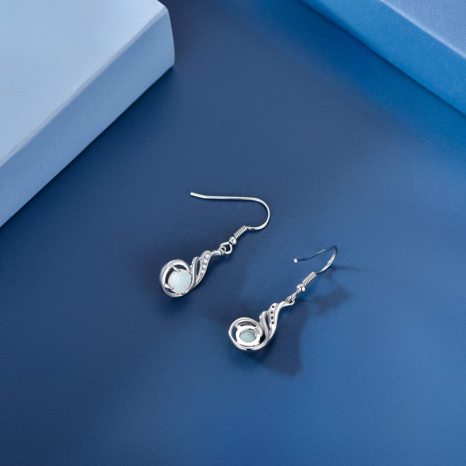 Phoenix Drop Earrings 925 Sterling Silver Dangle Dangly Dangling Earring Birthstone Jewelry Birthday Gift for Women Ladies