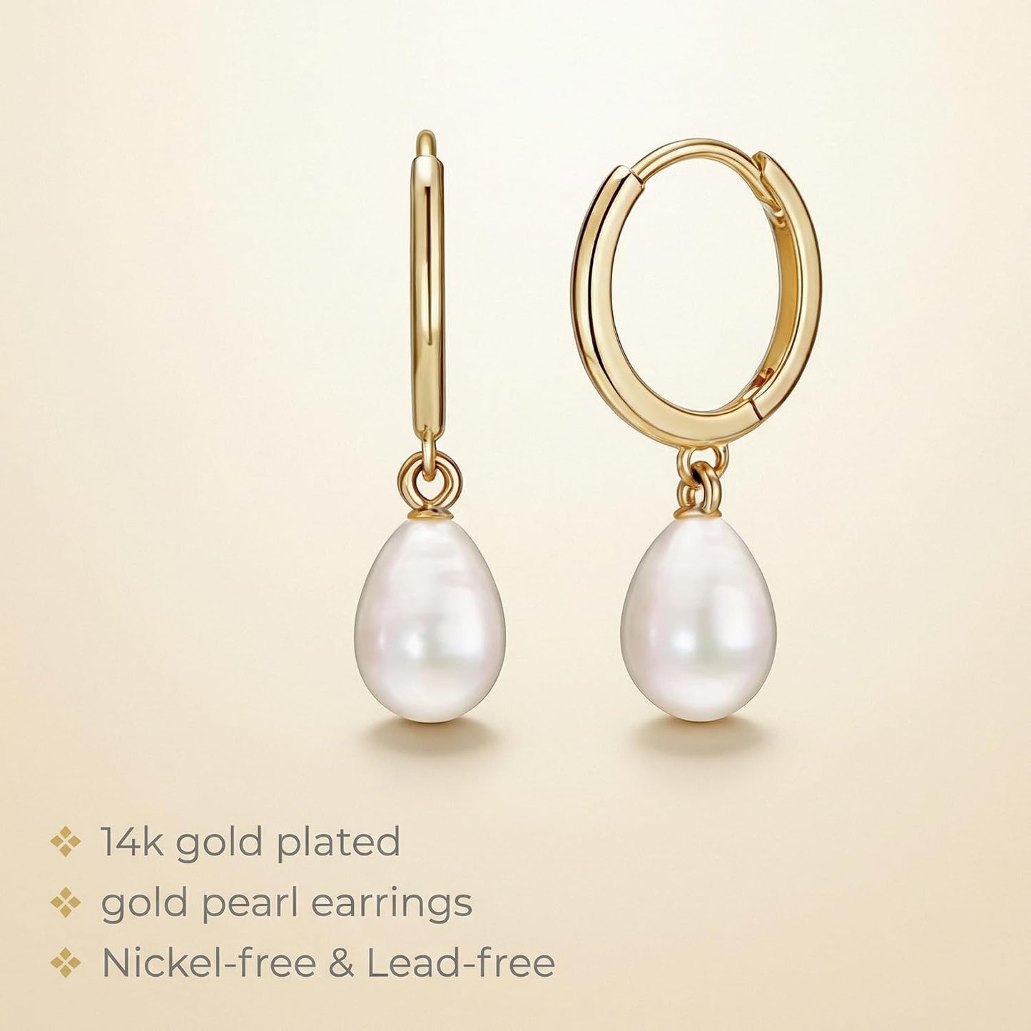 Gold Huggie Small Hoop Earrings 18K Gold Plated Crystal Drop Dangle Earrings for Women