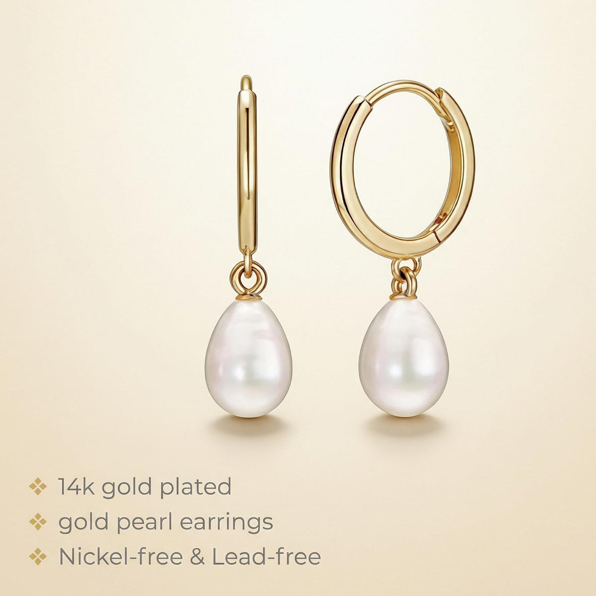 Gold Huggie Small Hoop Earrings 18K Gold Plated Crystal Drop Dangle Earrings for Women
