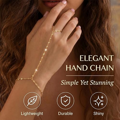 Hand Chain Bracelet Gold Bracelets for Women Link Chain Bracelets Trendy Finger Ring Slave Bracelet Jewelry Gifts