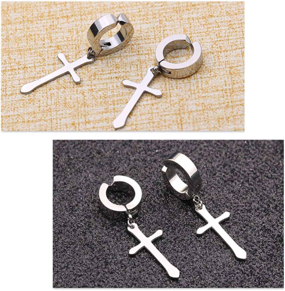 Non-Piercing Clip on Hoop Earrings Set of 3 Stainless Steel Mens Womens No Pierced Huggie Earrings, 3 Pairs