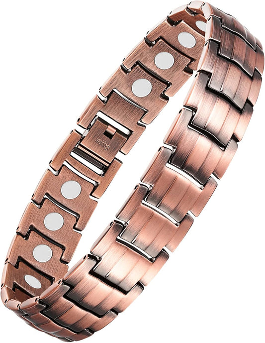 Copper Bracelet for Men-Magnetic Bracelets 99.99% Pure Copper Jewelry Gift with Adjustable Sizing Tool, Magnetic Field Therapy Jewelry