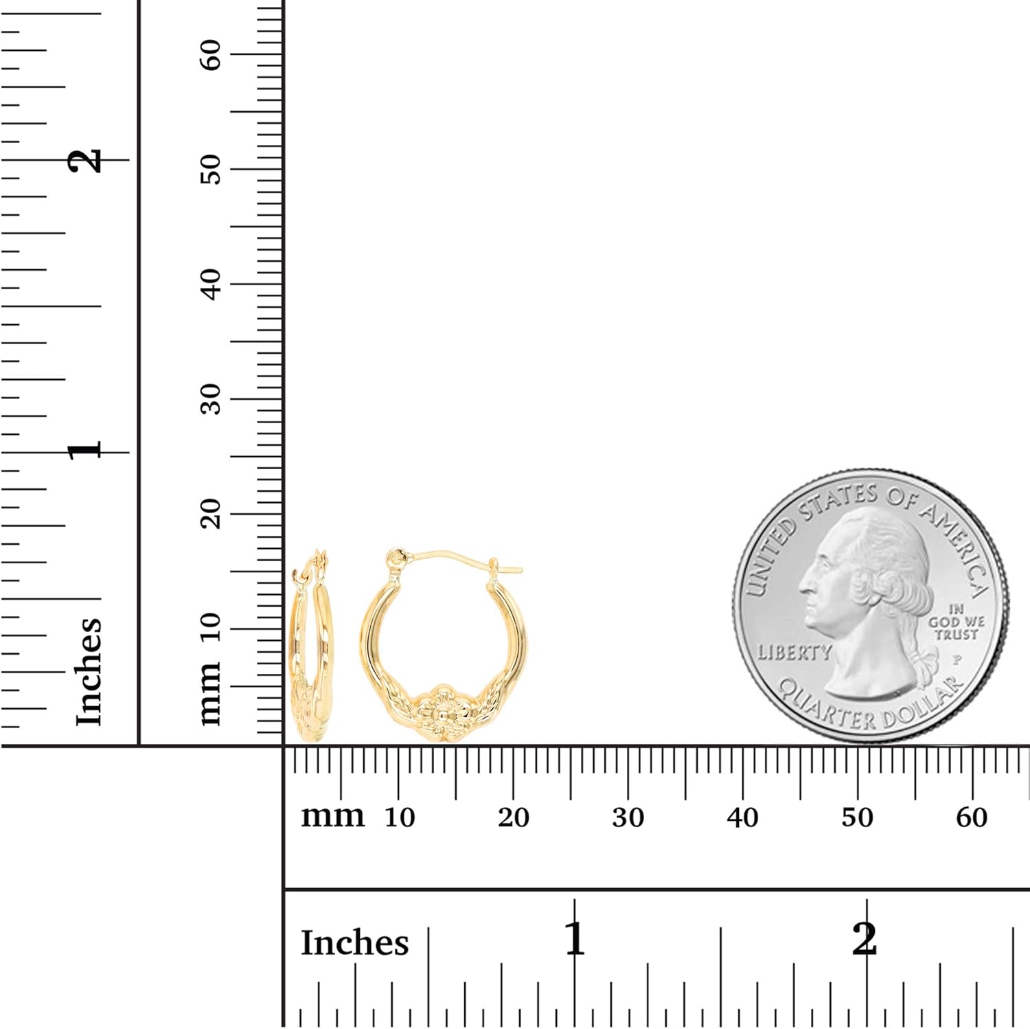 14K Yellow Gold Multiple Shapes of Hoop Earrings with Hinged Clasp | Wings & Heart, Dove and Cherub| Solid Gold Earrings for Women