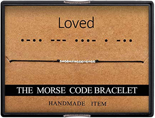Morse Code Bracelets, Inspirational Morse Code Family Gifts, Secret Message Friendship, Ajustable Couples Bracelet Jewelry for Women Men