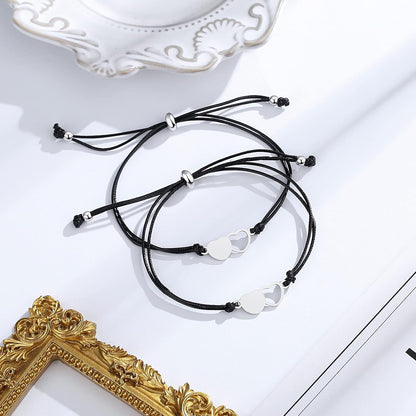 Mom and Daughter Bracelets for 2, 3, 4, 5, 6, Mother Daughter Matching Heart Bracelets - Birthday Gifts for Mom from Daughter