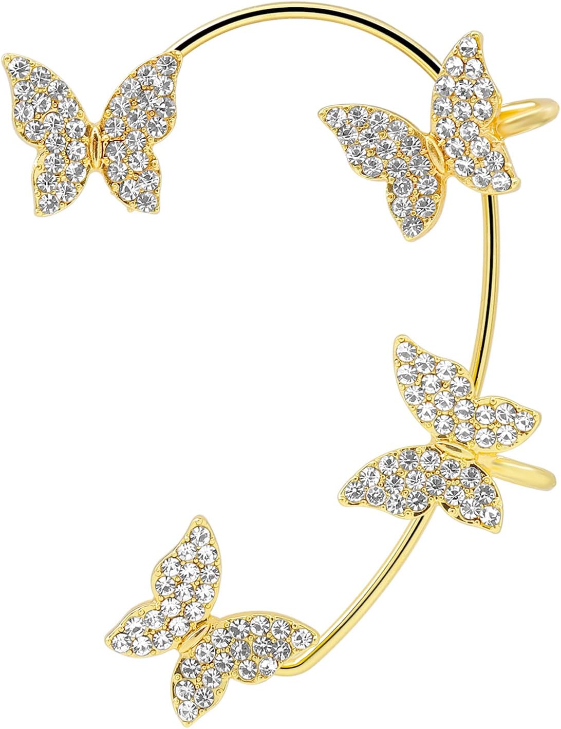 Zircon Butterfly Earrings,Butterfly Earrings for Women,Butterfly Ear Wrap Earrings,No Piercing Ear Clip,For Women Jewellery