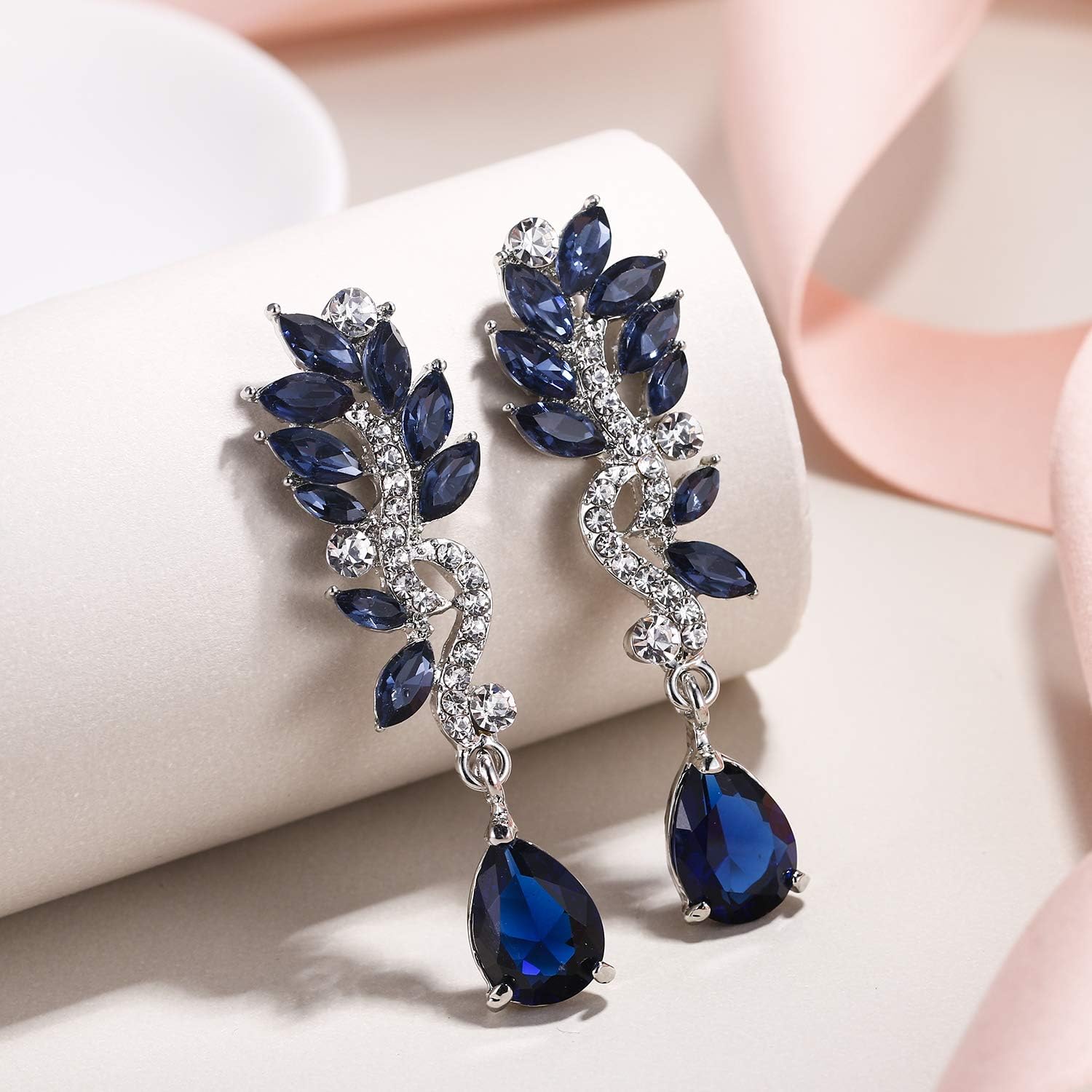 Women'S Austrian Crystal Bridal Chandelier Teardrop Dangle Earrings