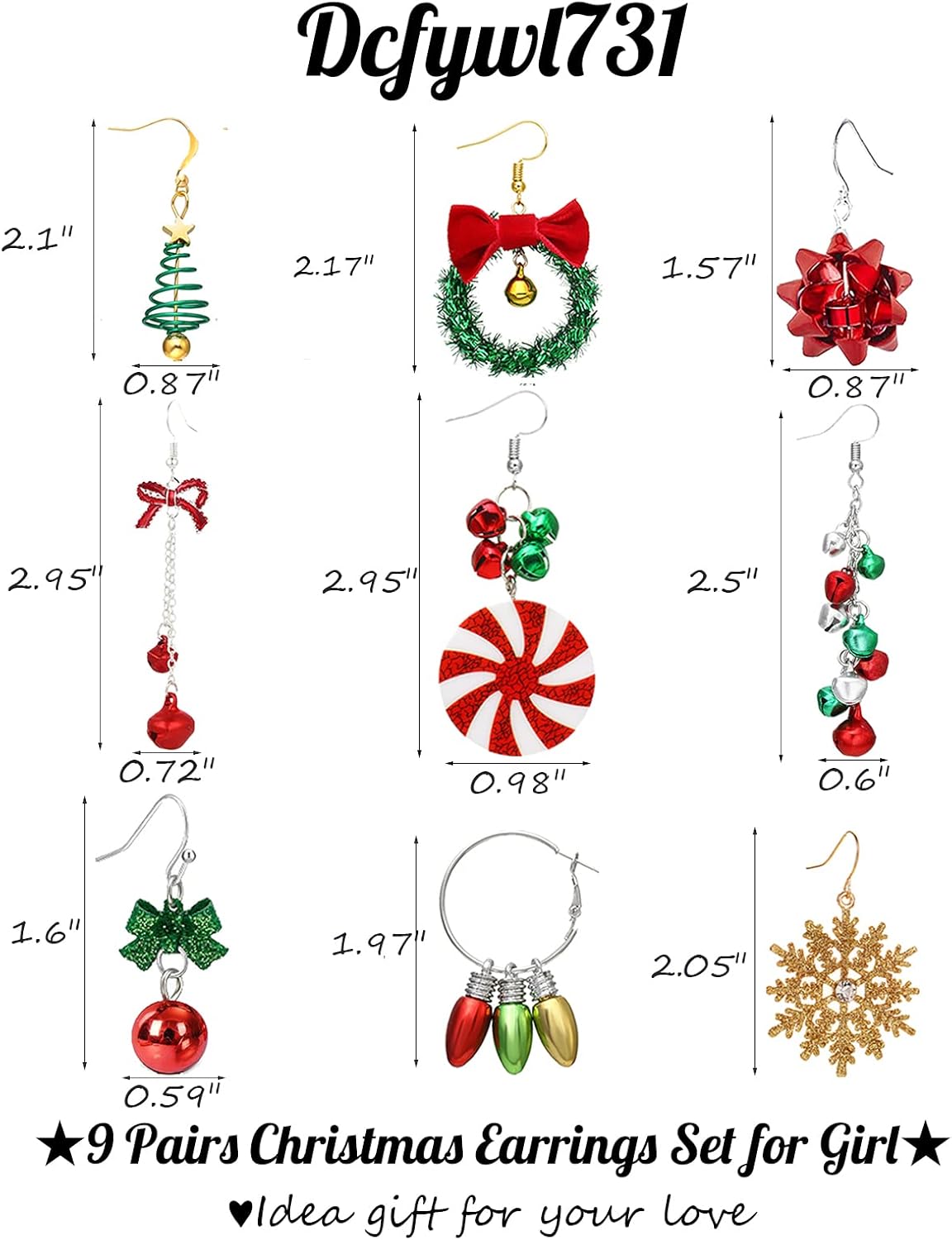 Christmas Earrings for Women Stocking Stuffers Xmas Holiday Stud Earrings Bow Tree Snowflake Bell Reindeer Dangle Earring Christmas Jewelry Gifts Outfits Accessories