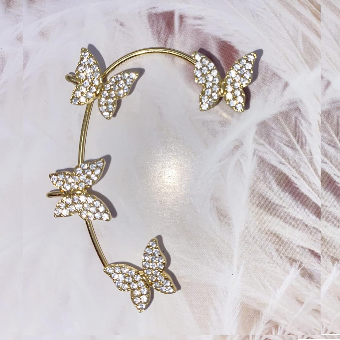 Zircon Butterfly Earrings,Butterfly Earrings for Women,Butterfly Ear Wrap Earrings,No Piercing Ear Clip,For Women Jewellery